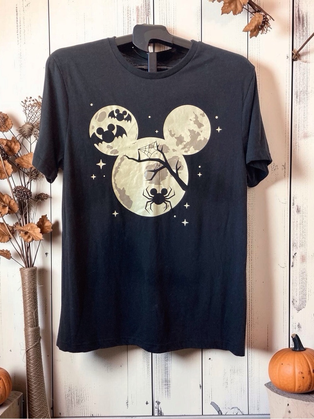 Disney Mickey Mouse Halloween Graphic Tee Medium Spooky Goth